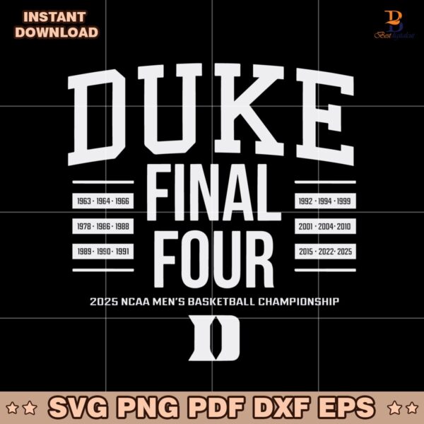 2025 Ncaa Basketball Duke All Time Final Fours SVG