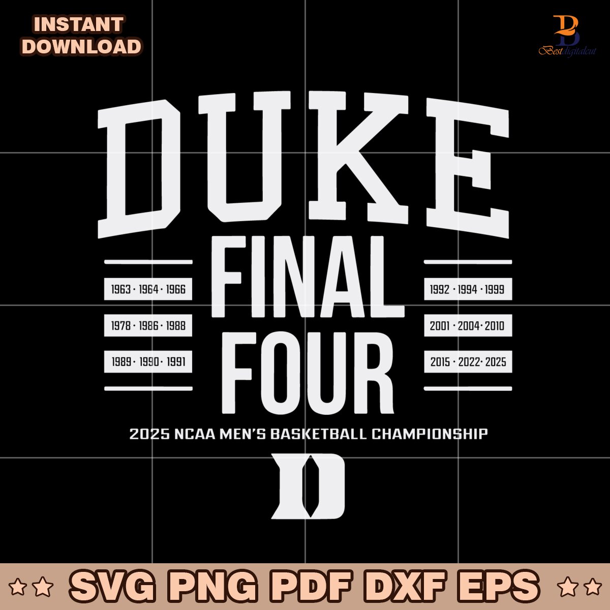 2025 Ncaa Basketball Duke All Time Final Fours SVG