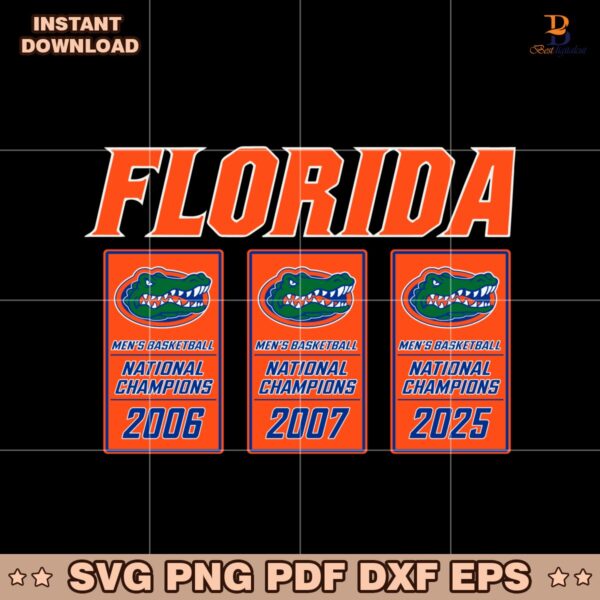 2025 Ncaa Champions Banners Florida Basketball SVG