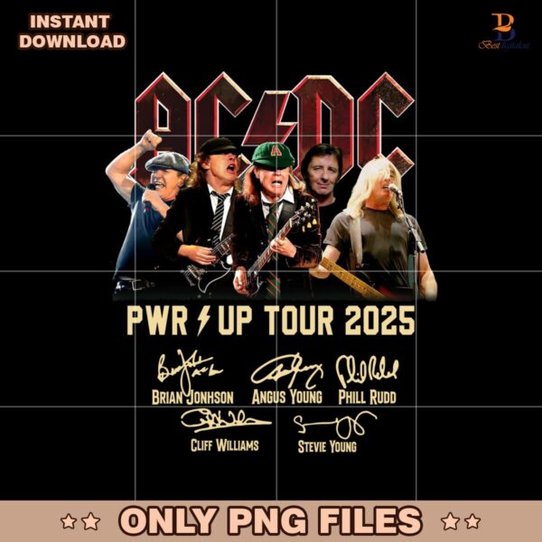 Acdc Power Up Tour 2025 Signature For Music Lover Png