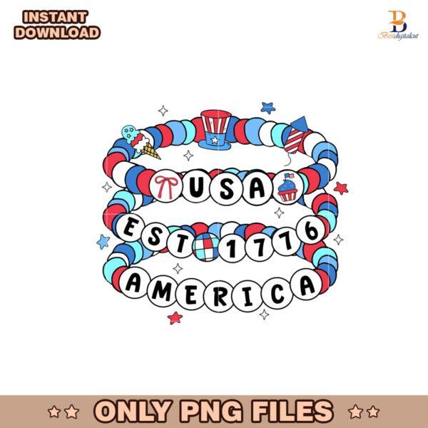 America Friendship Bracelet Girly 1776 Png