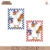 America Patriotic Goose With Hot Dog And Drink PNG