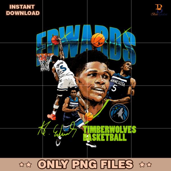 Anthony Edwards Minnesota Timberwolves Basketball PNG