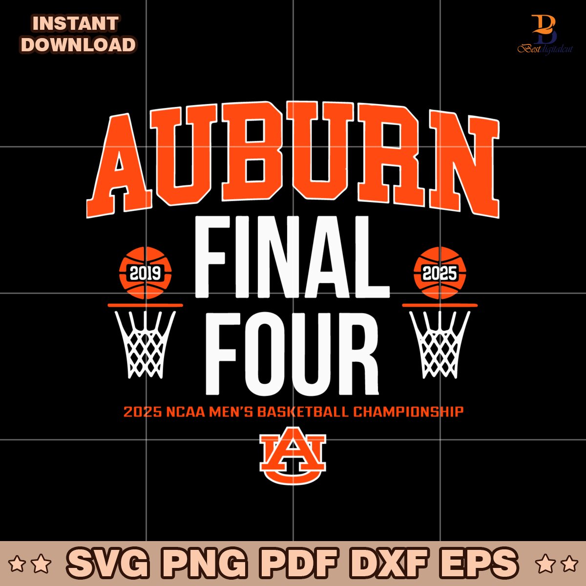 Auburn Tigers Basketball All Time Final Fours SVG