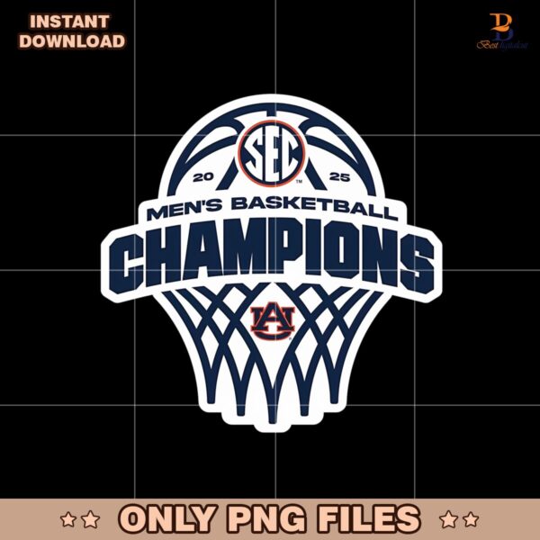 Auburn Tigers Mens Basketball 2025 SEC Champions Png