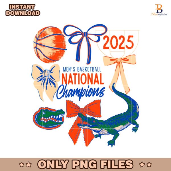 Basketball National Champions Florida Gators Coquette Bow PNG
