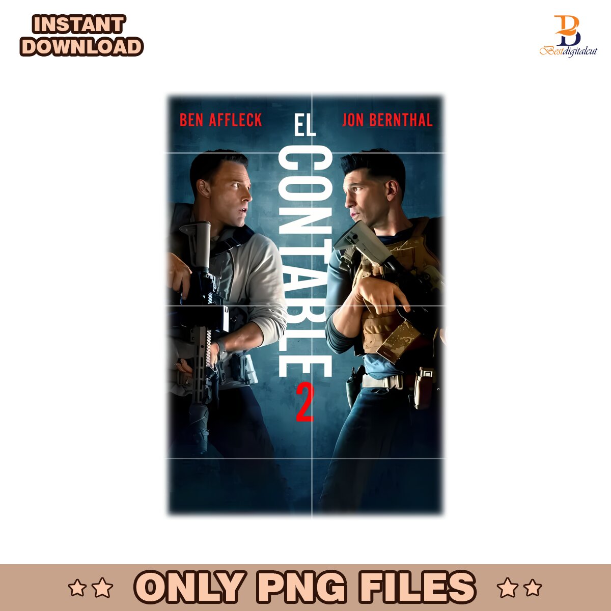 Ben Affleck And Jon Bernthal The Accountant 2 Movie Png