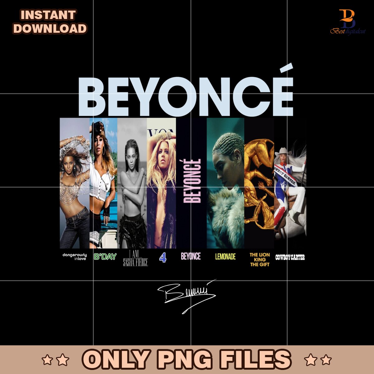 Beyonce Cowboy Carter Album With Signature Png