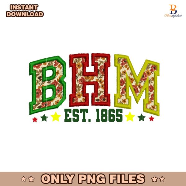 Bhm Floral Patch Juneteenth 1865 Vintage PNG