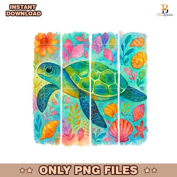 Boho Sea Turtle Beach Nautical Summer PNG