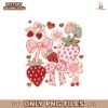 Boho Strawberry Coquette Bow Preppy Love Png