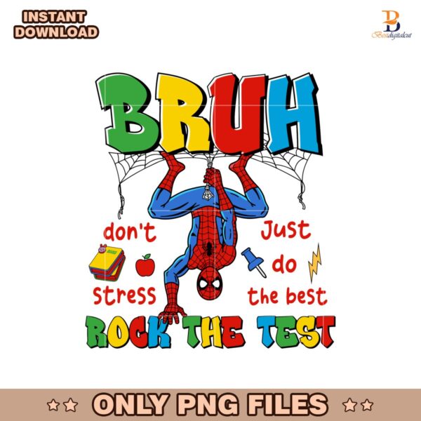 Bruh Spiderman Dont Stress Rock The Test PNG