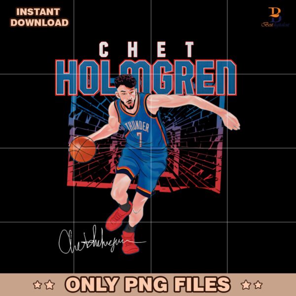 Chet Holmgren Oklahoma City Thunder Shattered Signature PNG