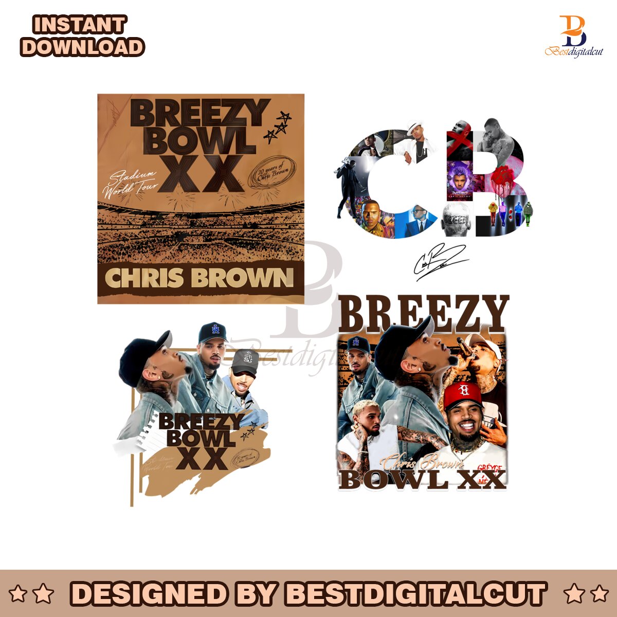 Chris Brown Breezy Bowl XX Tour 2025 PNG Bundle