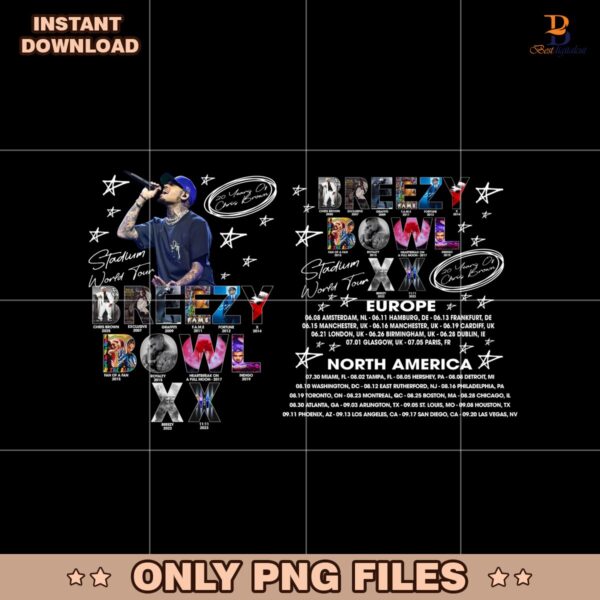 Chris Brown Breezy Bowl XX Tour PNG Digital File