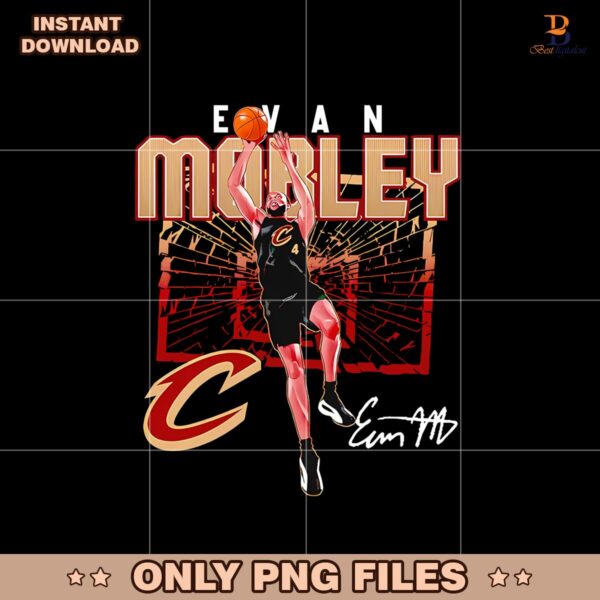Cleveland Cavaliers Evan Mobley Signature Shattered Png