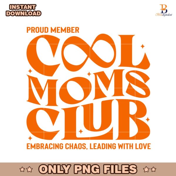 Cool Moms Club Retro Groovy Mom PNG