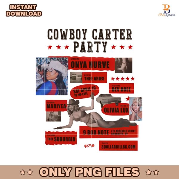 Cowboy Carter Party Brooklyn NY Show Apr 19 2025 Png