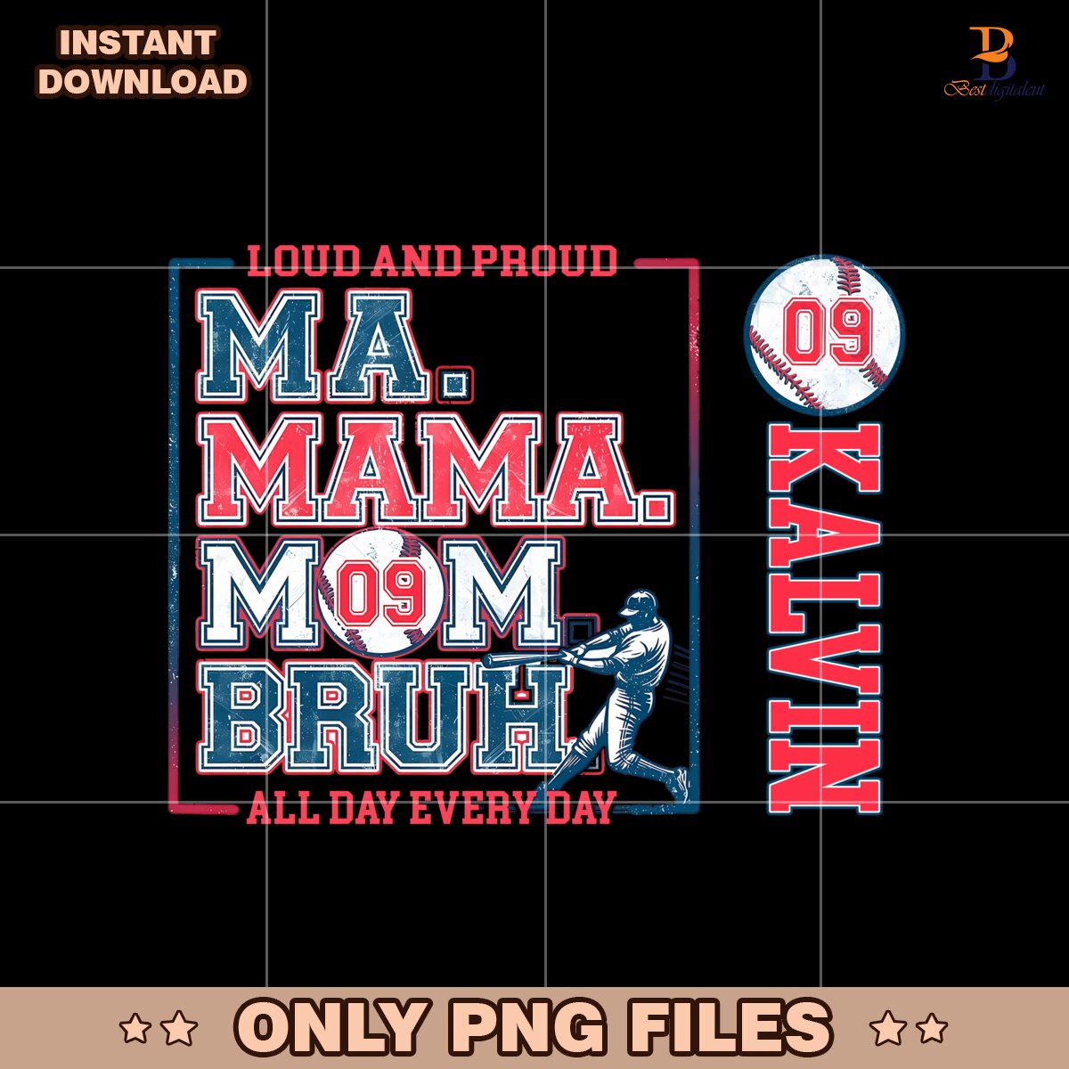 Custom Baseball Mom Bruh Mama Softball Season Png