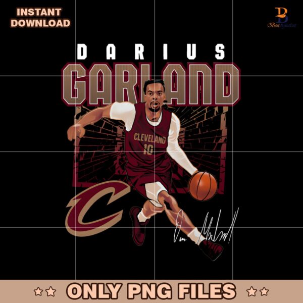 Darius Garland Cleveland Cavaliers Shattered Signature PNG