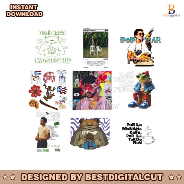 Debi Tirar Mas Fotos Bad Bunny PNG Bundle