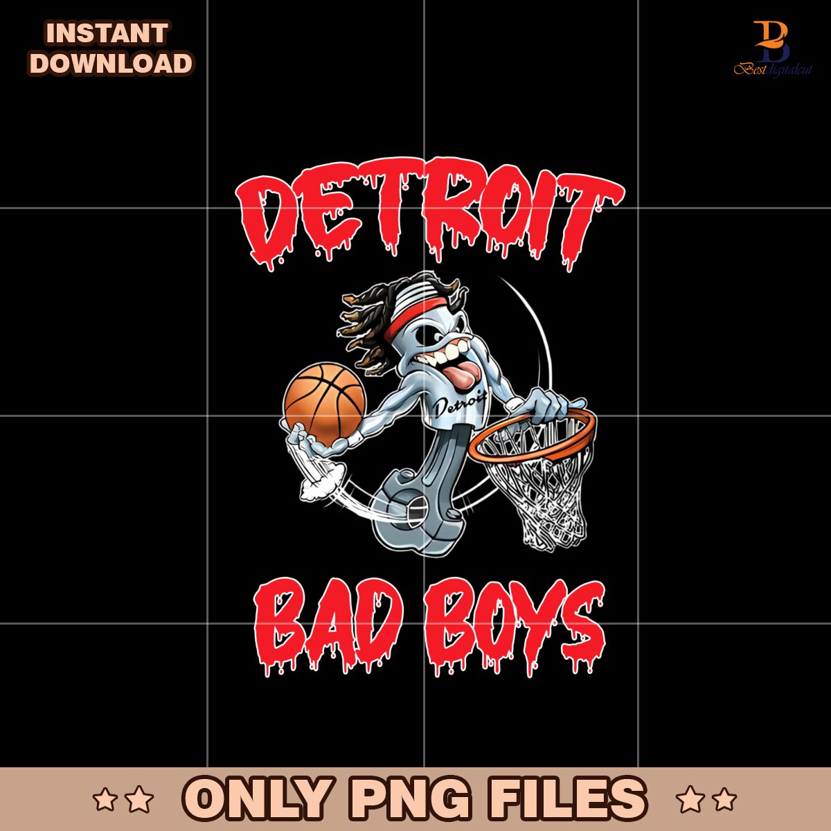 Detroit Bad Boys Piston Basketball Playoffs Png