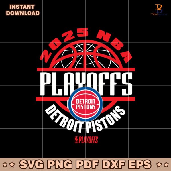 Detroit Pistons 2025 NBA Playoffs Game Time Svg