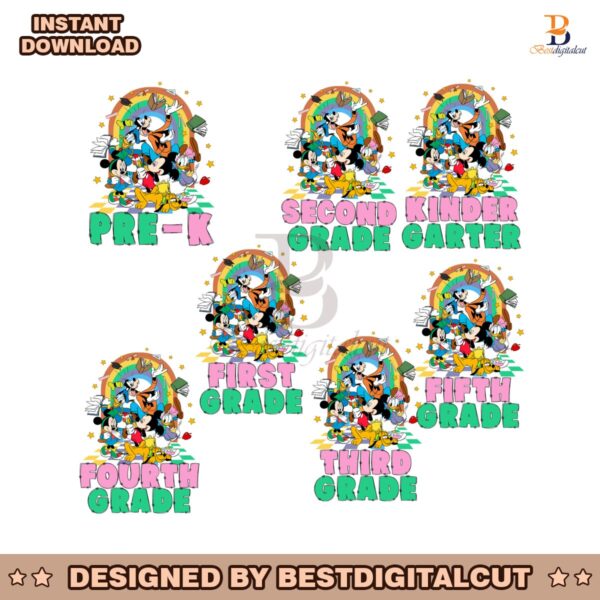 Disney Friends Rainbow Grade School Bundle PNG