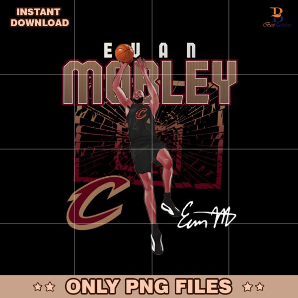 Evan Mobley Cleveland Cavaliers Shattered Signature PNG
