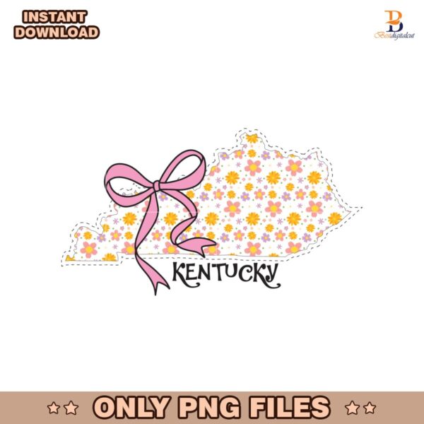 Floral Coquette Bow Kentucky Floral Girly Bow Png