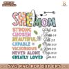 Floral She Mom Strong Chosen Beautiful Capable Quote SVG