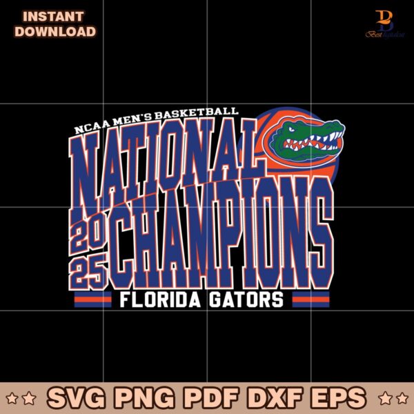 Florida Gators 2025 Basketball National Champions Svg
