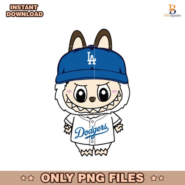 Funny Doll Labubu Los Angeles Dodgers Baseball Png