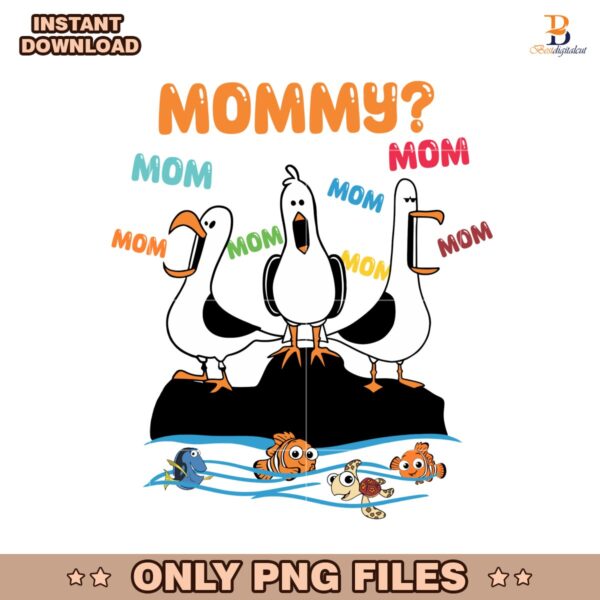 Funny Mommy Seagulls Ocean Animals Sublimation PNG