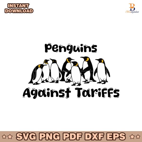 Funny Penguins Against Tariffs Resistance Svg