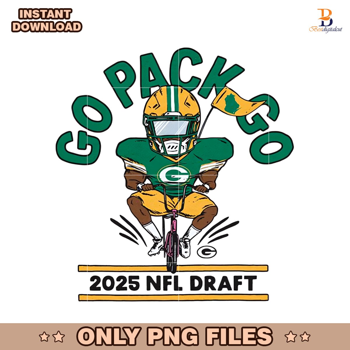 Go Pack Go 2025 NFL Draft Bike Ride PNG