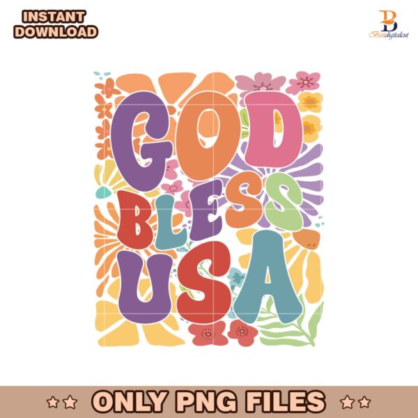 God Bless The Usa  4Th Of July PNG