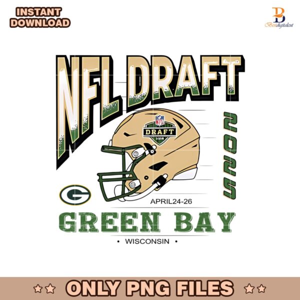 Green Bay Packers 2025 NFL Draft Helmet Fashion Png