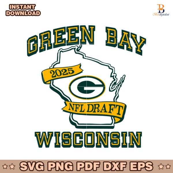 Green Bay Wisconsin Football 2025 NFL Draft SVG