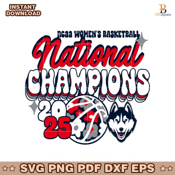 Groovy Floral National Champions 2025 Uconn Huskies SVG