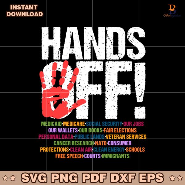 Hands Off Protest Medicaid Medicare Social Security SVG