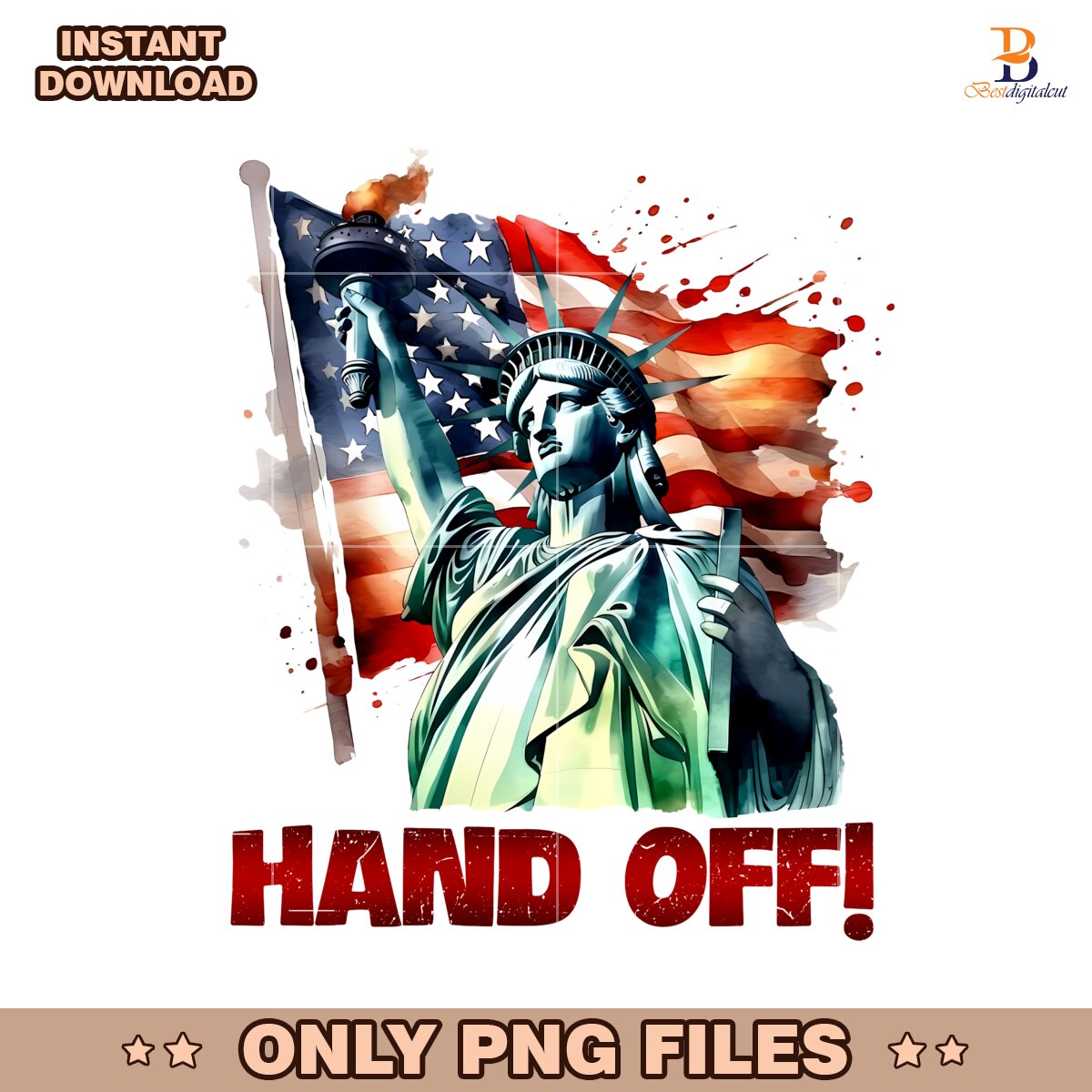 Hands Off Statue Liberty Protest Art PNG