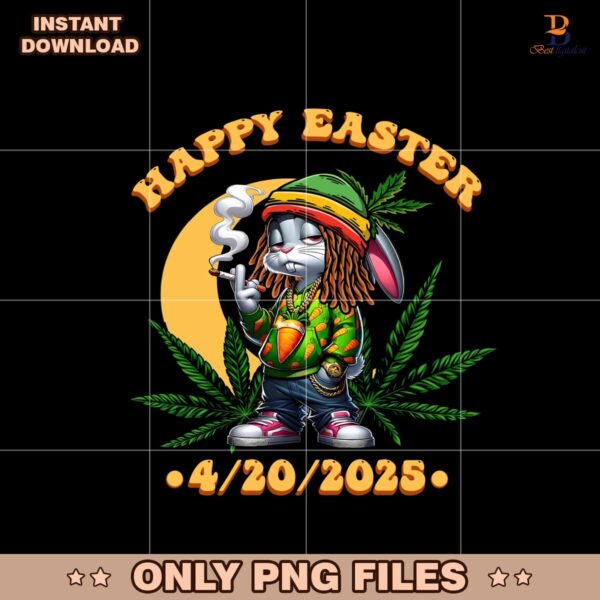 Happy Easter Day 420 Bunny Smoking Weed Marijuana Png