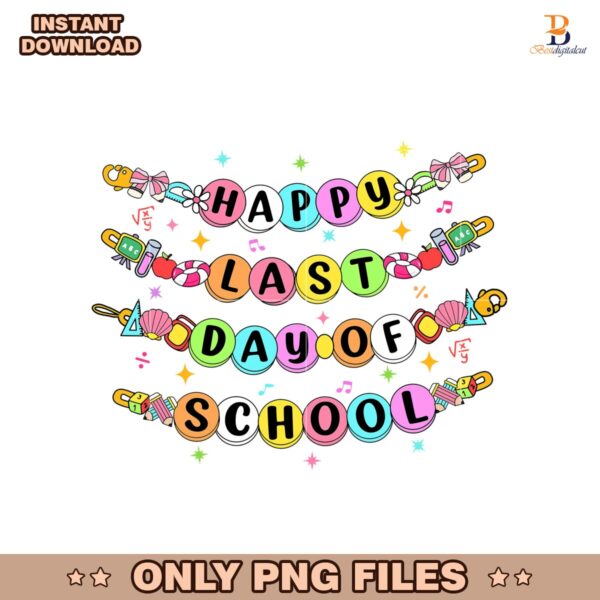 Happy Little Girl Last Day Of School Bracelet PNG