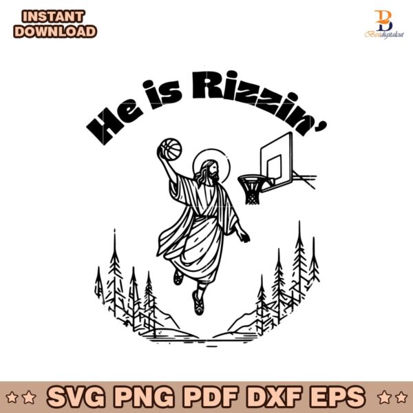 He Is Rizzin Easter Jesus Christian Basketball Svg