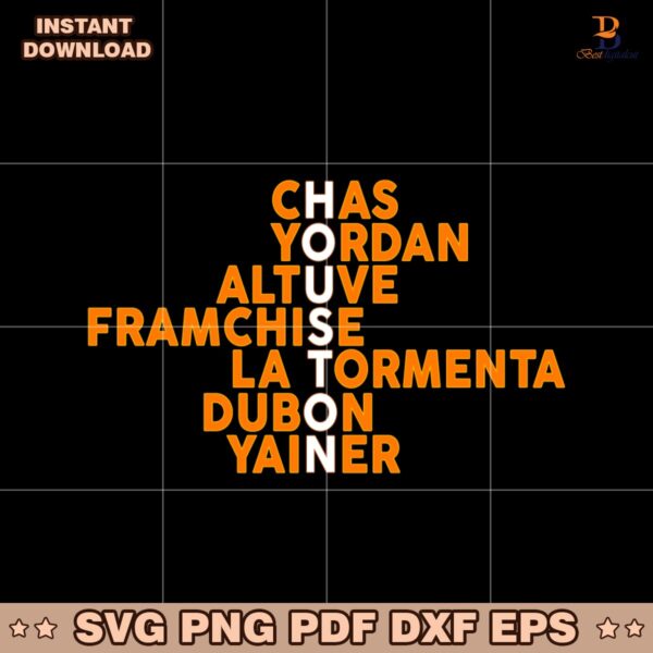 Houston Astros Baseball Player Names 2025 SVG