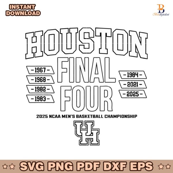 Houston Cougars Mens Basketball All Time Final Fours SVG