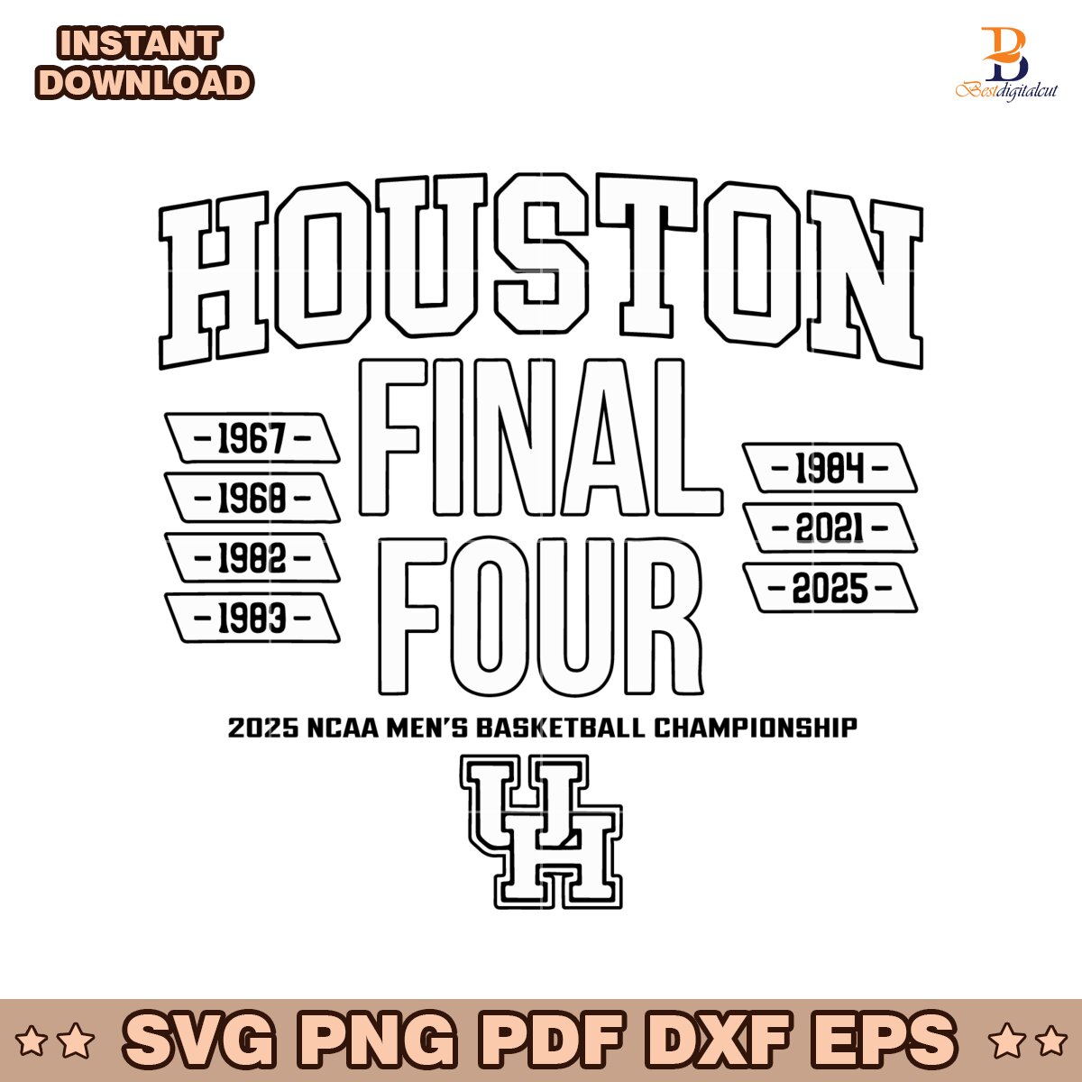 Houston Cougars Mens Basketball All Time Final Fours SVG