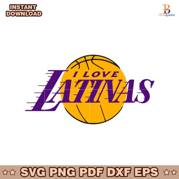 I Love Latinas Parody Los Angeles Lakers Basketball Logo SVG