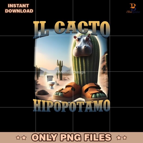 IL Cacto Hipopotamo Funny Italian Brainrot Meme Png